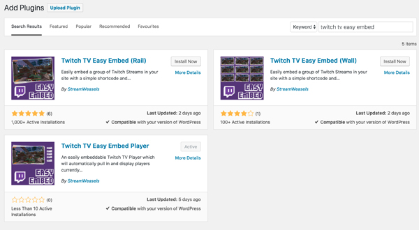 Free StreamWeasels WordPress plugins for Twitch Streamers