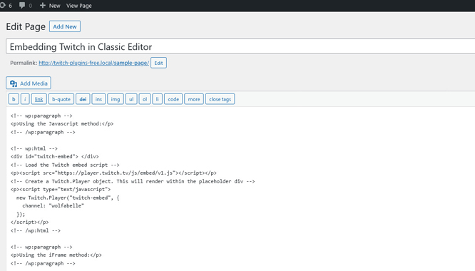 Embed YouTube in WordPress classic editor
